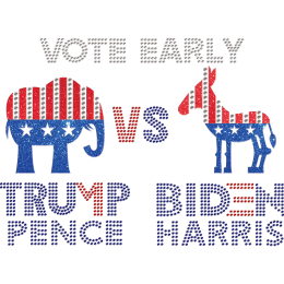 Trump Pence VS Biden Harris Rhinestone Heat Transfer